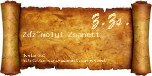 Zámolyi Zsanett névjegykártya
