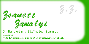 zsanett zamolyi business card